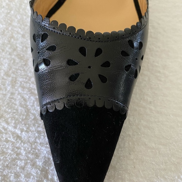 Manolo Blahnik black suede/leather sling backs, Sz 38. - Picture 3 of 7